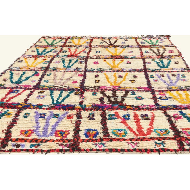 Tribal Vintage Azilal Boucherouite Moroccan Rug, 05'04 X 09'00 For Sale - Image 3 of 10