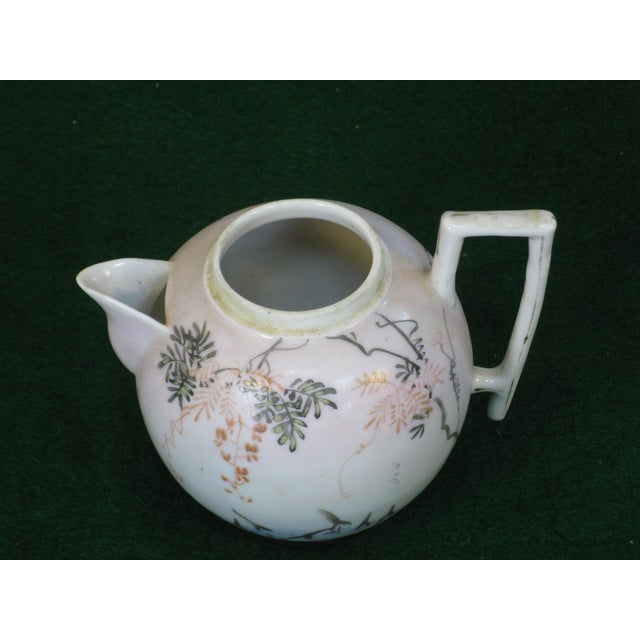 Mid 19th Century Satsuma Teapot Hand-Painted Vines & Blossoms Square Handle Japanese Meiji Period Signed For Sale - Image 10 of 18