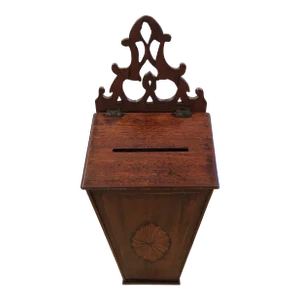 Heirloom Mahogany Inlay Wall Candle Box With Slot on Top