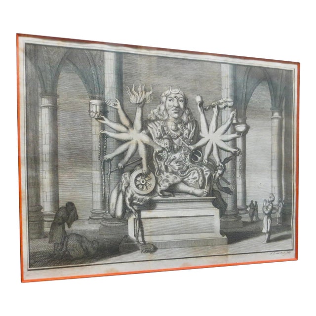 18th Century Engraving of Hindu For Sale