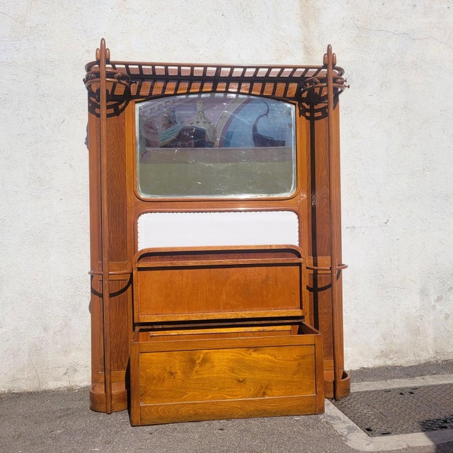 Art Nouveau Wooden Entryway Coat Rack For Sale - Image 10 of 17