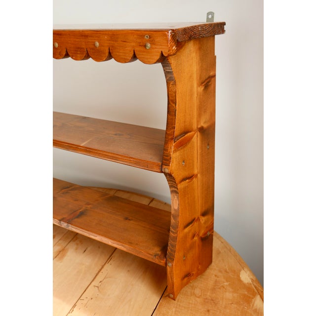 Vintage Pine Wall Shelf with Scalloped Front, 1970s For Sale - Image 6 of 10
