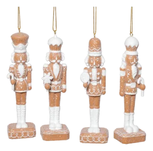Adelard Gingerbread Soldier Resin Ornaments, Assorted Set of 12 Pieces