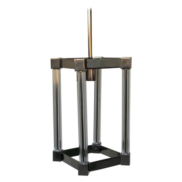 Chrome & Glass Pendant Light For Sale - Image 12 of 12