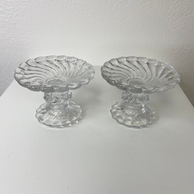 Fostoria Vintage Fostoria Colony Pressed Glass Candle Holders – a Pair For Sale - Image 4 of 8