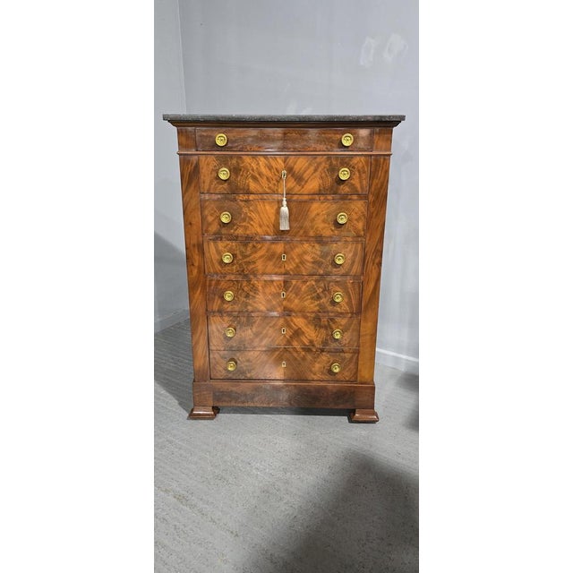 Late 19th Century Tall French Chest of Drawers in Mahogany, 1880 For Sale - Image 5 of 18