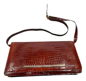 1970s Vintage Red Brick Leather Italian Shoulder Bag by Enzo for New Bags