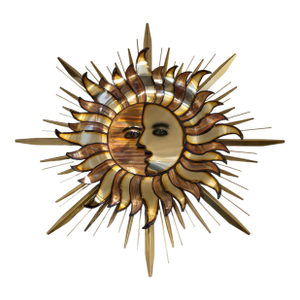 Curtis Jere Sun and Moon Wall Brass Sculpture 1994 Signed