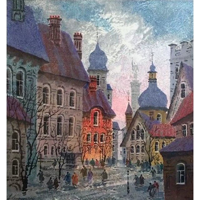 Impressionist "Street of Old Warsaw" Signed by Ukrainian Anatole Krasnyansky 1994 183/350 Framed Limited Edition For Sale - Image 3 of 11