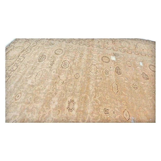 1930s Distressed Persian Malayer Wool 9x13 Beige, Taupe & Black Handmade Area Rug #1140267 For Sale In Houston - Image 6 of 7