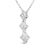 Contemporary 10K White Gold 1/5 Cttw Princess Cut Diamond 3 Stone Drop 18" Pendant Necklace For Sale - Image 3 of 5