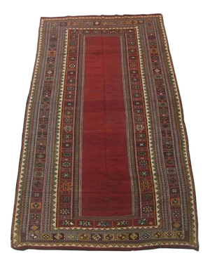 Antique Kilim Geometric Design Runner 9'.8'' X 5.'4''