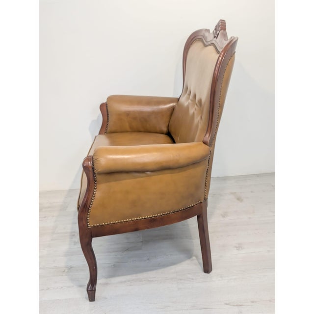 Chippendale Leather Two-Seater Sofa, 1960s For Sale - Image 13 of 17