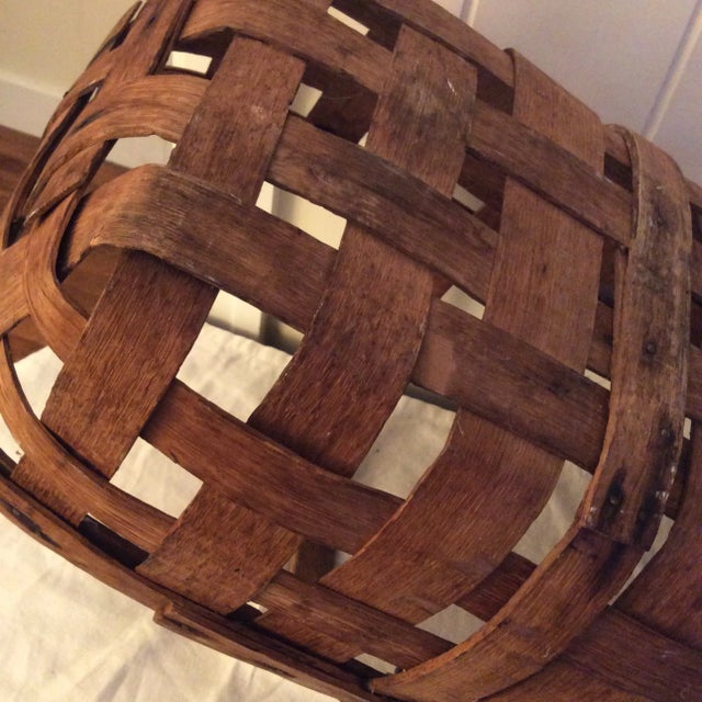 Antique Split Oak Basket With Handle For Sale - Image 10 of 13
