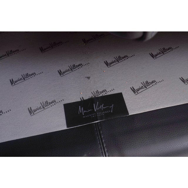 Black Maurice Villency Modern Leather Sectional Sofa For Sale - Image 8 of 8