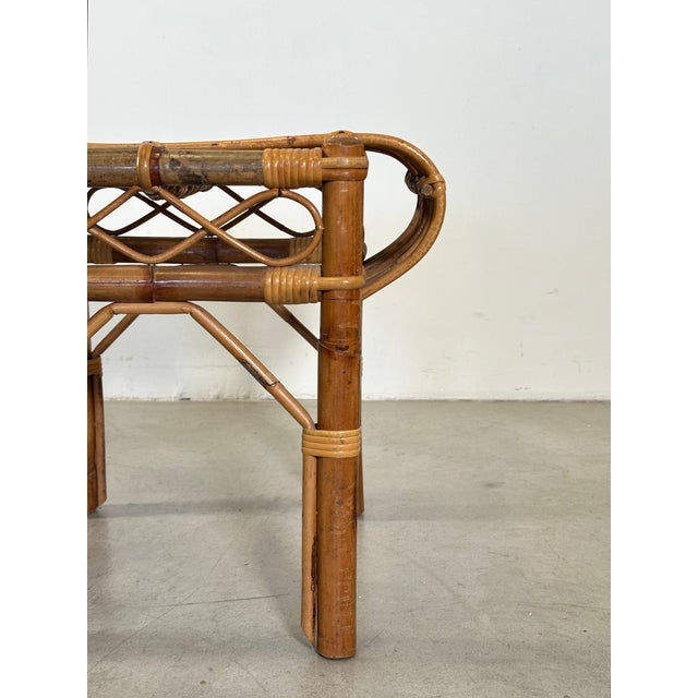 Vintage Bamboo and Rattan Stools, 1970s, Set of 2 For Sale - Image 11 of 17