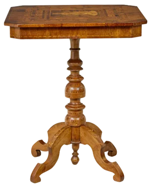 19th Century Italian Inlaid Walnut Sorrento Table, 1890s