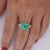 Green 5 Ct Colombian Emerald and Diamond Cluster Side 14k Gold Ring, Size 7 For Sale - Image 8 of 8