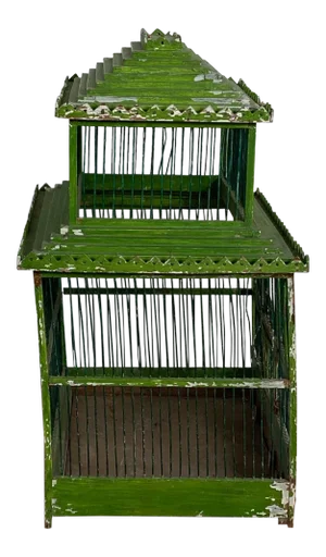 Green Painted Bird Cage, South East Asia Circa 1900