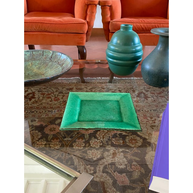 Green Fire-Glazed Ceramic Vide Poche, France, Ca. 1960 For Sale - Image 4 of 12