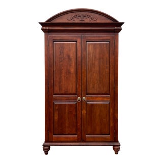 2000s Ethan Allen British Classics British Colonial Maple Bedroom Armoire (29-5415 Cinnabar) For Sale