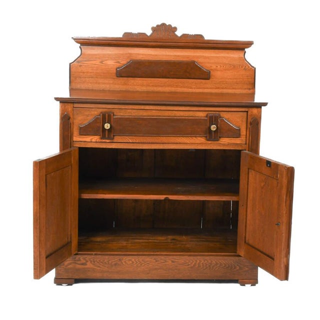 Victorian Antique Victorian Walnut Dry Sink Washstand With Backsplash For Sale - Image 3 of 7