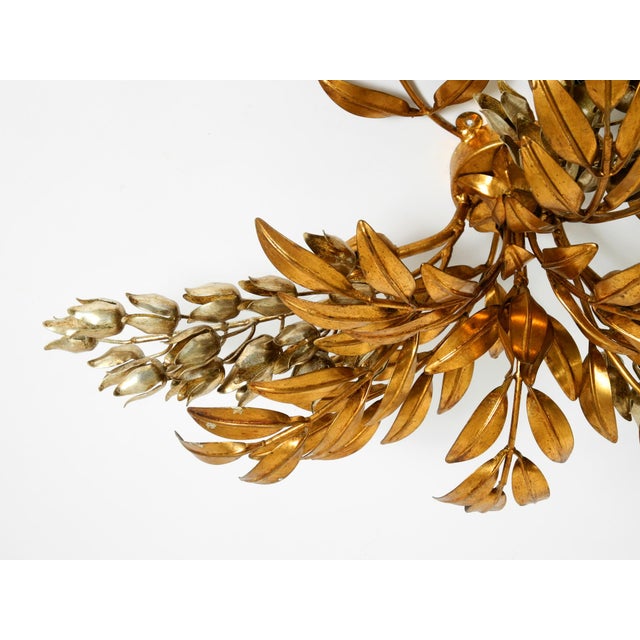 Large Gold-Plated Floral Wisteria Ceiling Lamp by Hans Kögl, 1970s For Sale - Image 11 of 18