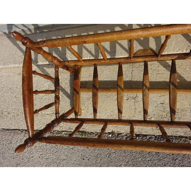 Antique Brown Cradle in Walnut For Sale - Image 9 of 14