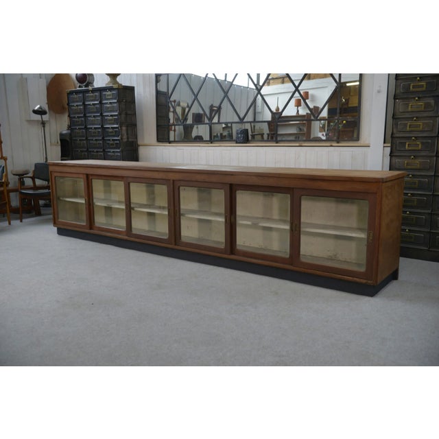 Large Counter Sideboard with Sliding Glass Doors, 1960s For Sale - Image 13 of 13