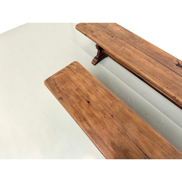 Oak Farm Benches, 1890s, Set of 2 For Sale - Image 6 of 18