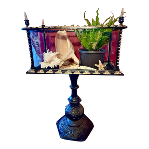 Rare Antique J W FISKE AQUARIUM /TERRARIUM & STAND CAST IRON Victorian Restored