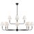 Transitional Thomas O'Brien for Visual Comfort Signature Piaf Grande Two-Tier Chandelier in Aged Iron & Ebonized Oak with Linen Shades For Sale - Image 3 of 5