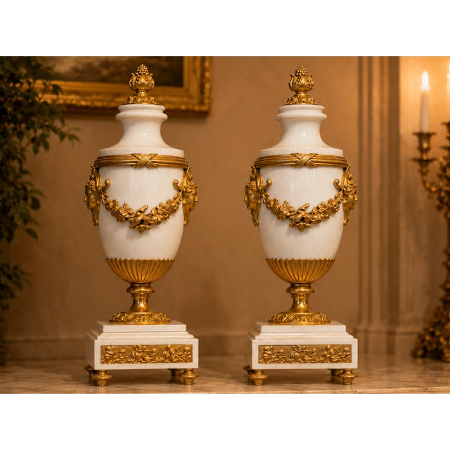 1855 Japy Freres Louis XVI Marble Clock Set - 3 Pc For Sale - Image 4 of 18