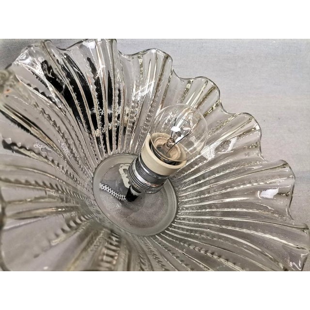 Mid-Century Portuguese Farmhouse Clear Glass Bowl Hanging Lamp, 1960s For Sale - Image 11 of 16