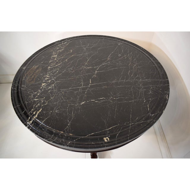 French Early 1800's French Mahogany Gueridon W/Original Marble For Sale - Image 3 of 4