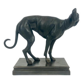 French Cast Iron Greyhound Figurine, 1900s For Sale