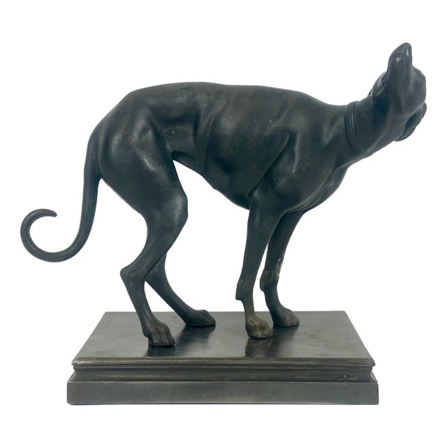 French Cast Iron Greyhound Figurine, 1900s For Sale