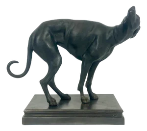 French Cast Iron Greyhound Figurine, 1900s