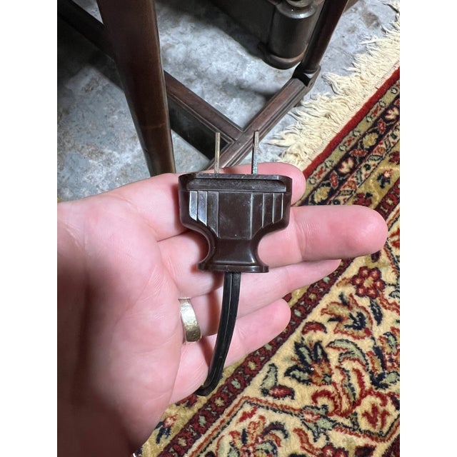 Vintage Pair of Art Nouveau Bronze Finish Figural Lamps C. 1920 For Sale - Image 14 of 14