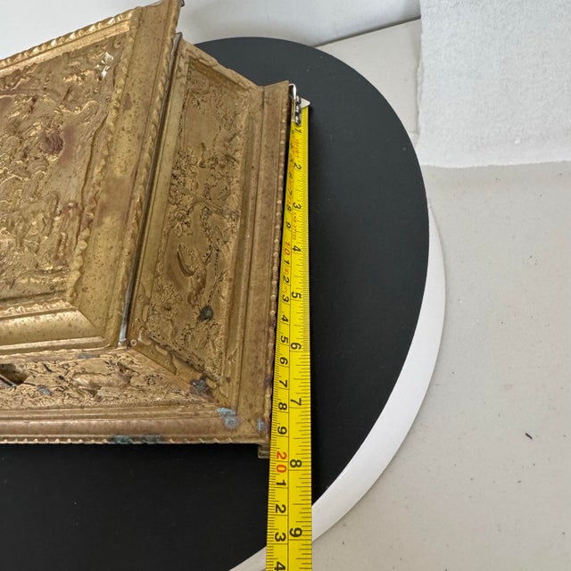 Vintage or Antique Patinated Gilt Bronze Jewelry Casket or Dresser Box 8.5"x7.5"x4.25" For Sale - Image 12 of 12