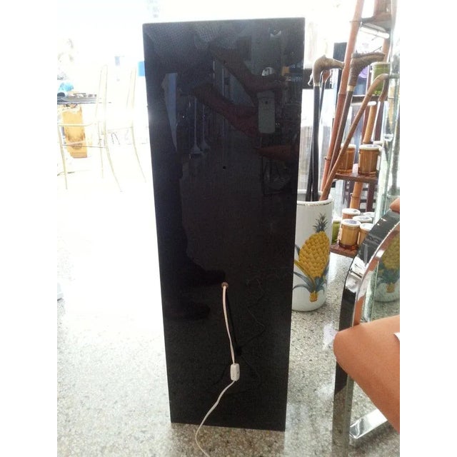Pedestal Illuminated Black and White Lucite For Sale - Image 10 of 12