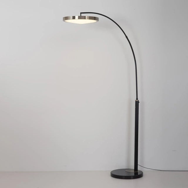 Nova Redondo 1 Light Led Arc Floor Lamp - Matte Black Finish, Weathered