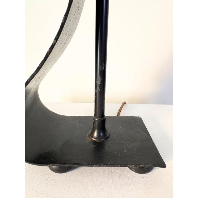 Black Vintage Wrought Iron Lamps with Asymmetric Design, Set of 2 For Sale - Image 8 of 12