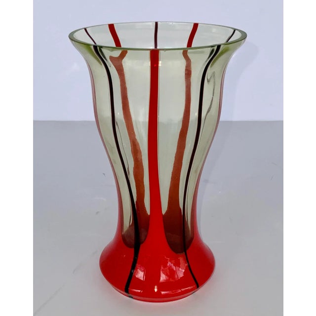 Early 20th Century Czech Kralik Red Pulls Art Glass Vase For Sale - Image 5 of 5
