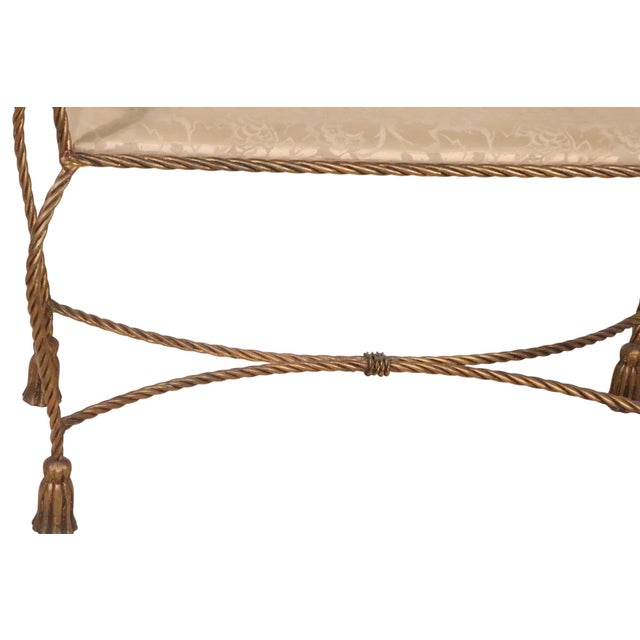 Gold Finish Metal Tassel Bench Made in Italy C 1950/60's For Sale - Image 13 of 17