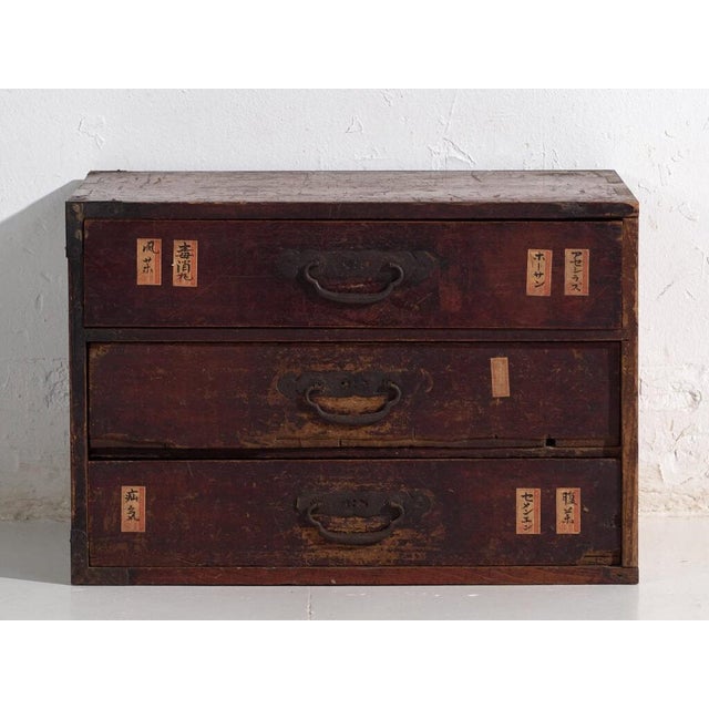 Wood Antique Japanese Chest of Drawers For Sale - Image 7 of 12