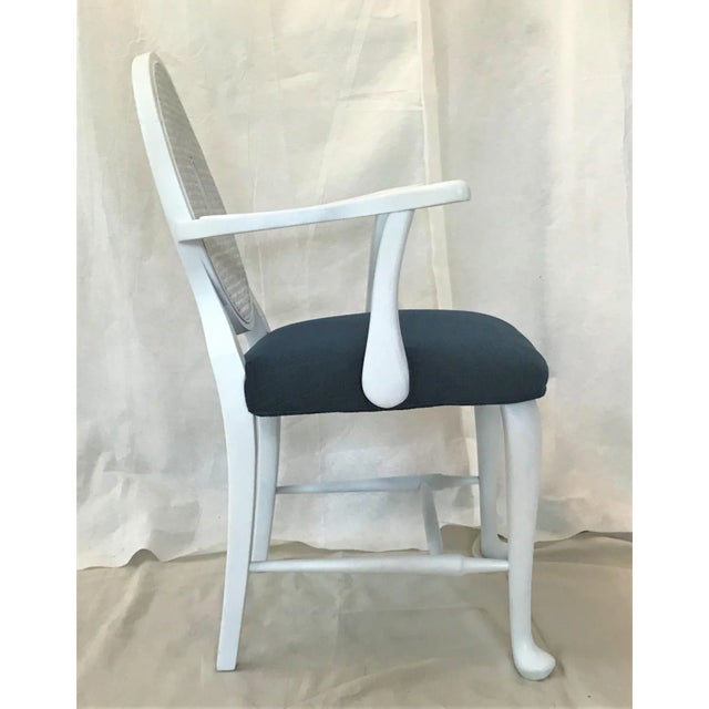 Mid-Century Caned Balloon Back Arm Chairs– a Pair For Sale - Image 4 of 7