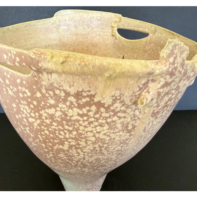 Sally Bowen Prange Signed Edge-Scape Porcelain Vessel With Pink Crystalline Glaze 10.5" For Sale - Image 10 of 14