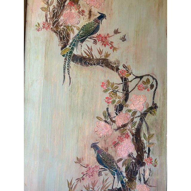 Antique Painted Pine Armoire with Chinoiserie Panel, 1890s For Sale - Image 11 of 14