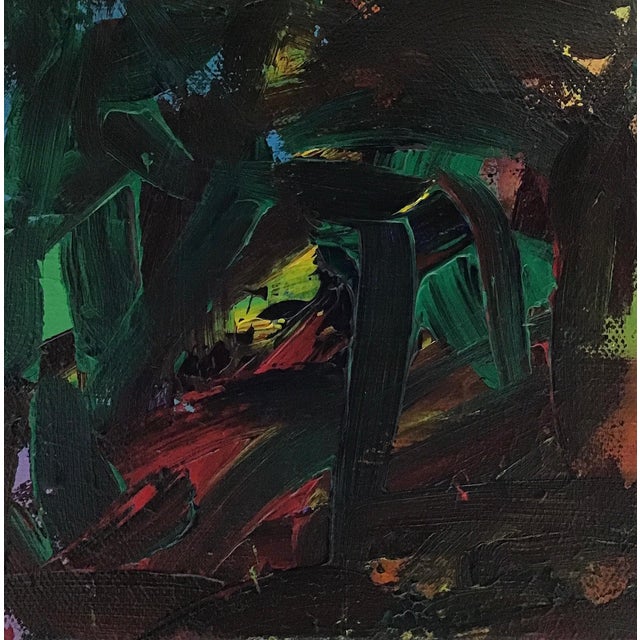 “Buckle Up” Little Abstract Painting on Stretched Canvas For Sale